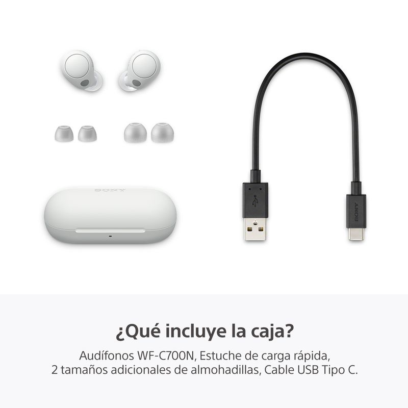  Sony WF-C700N Auriculares intrauditivos inalámbricos con  cancelación de ruido con micrófono y resistencia al agua IPX4, color blanco  : Electrónica