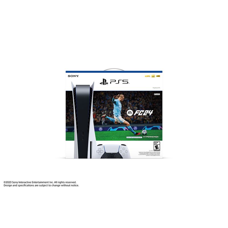 Consola SONY PS5 Standard 825GB con joystick y juego FC 24 en Tienda Volar